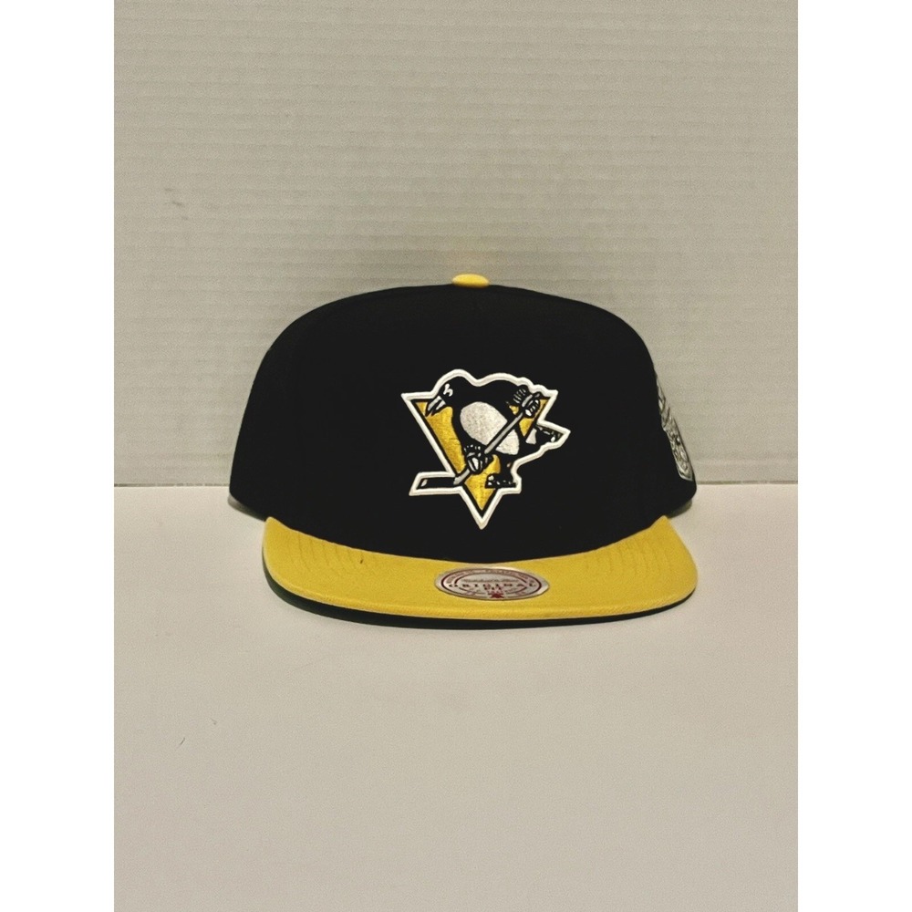 Pittsburgh Penguins Mitchell & Ness NHL Snapback Hat 3D Logo Black Cap NWT